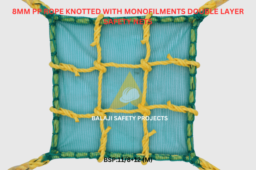 8mm PP Rope Knotted with Monofilments Double Layer Safety Nets
