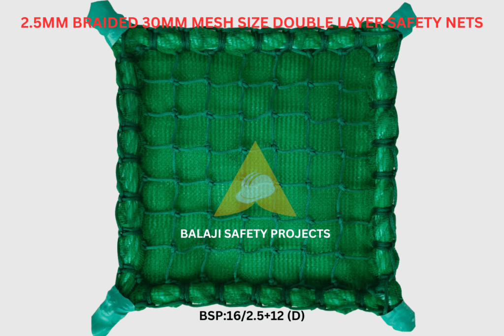 2.5mm Braided 30mm Mesh Size Double Layer Safety Nets