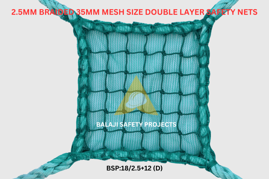 2.5mm Braided 35mm Mesh Size Double Layer Safety Nets