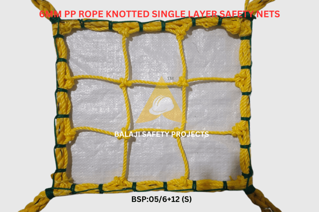 6mm PP Rope Knotted Single Layer Safety Nets