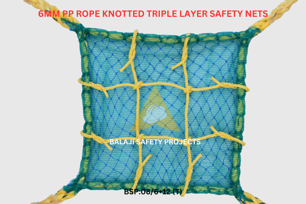 6mm PP Rope Knotted Triple Layer Safety Nets