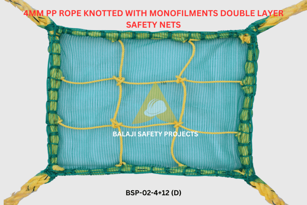 4mm PP Rope Knotted with Monofilments Double Layer Safety Nets