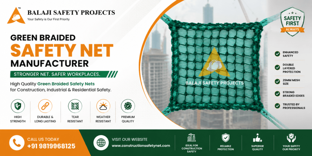 Green Braided Safety Net Manufacturer